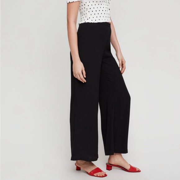 Aritzia Wilfred Black Pernelle Wide Leg Kick Flare Trousers size S - Picture 16 of 16